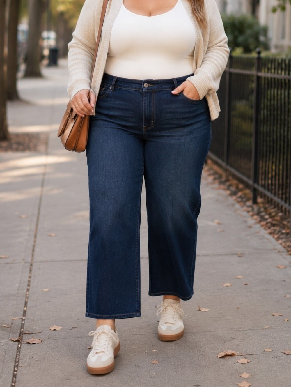 Torrid Bombshell Dark Indigo Wide Leg Crop Jeans Plus Size Cotton Blend Casual